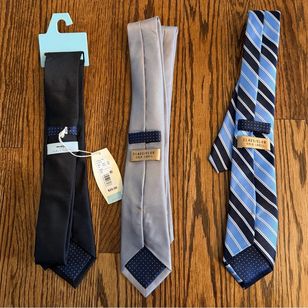 Class Club Blue Black Gray Tie LOT